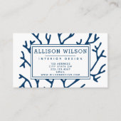 Stijlvol Blauwgroen blauw koraalpatroon - Ocean Th Visitekaartje (Voorkant)