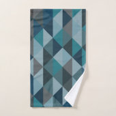 Stijlvol Blauwgroen blauw modern Geometrisch patro Bad Handdoek (Handdoek)