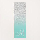 Stijlvol blauwgroen blauw ombre gepersonaliseerd m yogamat (Voorkant)