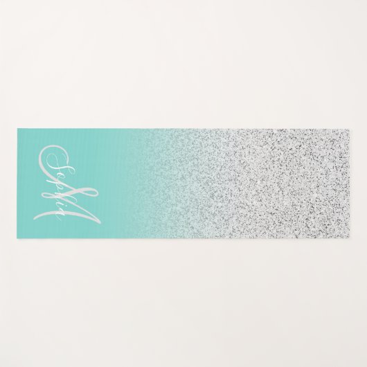 Stijlvol blauwgroen blauw ombre gepersonaliseerd m yogamat (Voorkant (horizontaal))