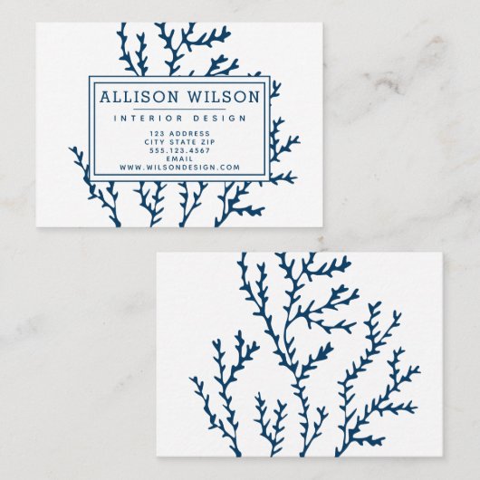 Stijlvol Blauwgroen blauw zeewier - Ocean Theme Visitekaartje (Voorkant / Achterkant)