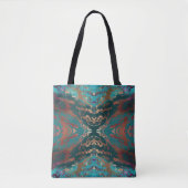 Stijlvol Blauwgroen en Brons Tote Bag (Voorkant)