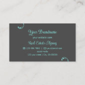 Stijlvol Blauwgroen en grijs  met portretfoto Visitekaartje (Achterkant)