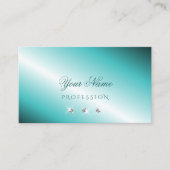 Stijlvol Blauwgroen en zilveren mousserende diaman Visitekaartje (Voorkant)