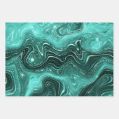 Stijlvol Blauwgroen Glitter Marble, diamanten en f Inpakpapier Vel (Voorkant)