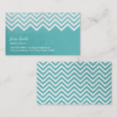 Stijlvol Blauwgroen-groen Chevron Stripes Makeup A Visitekaartje (Voorkant / Achterkant)