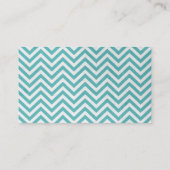 Stijlvol Blauwgroen-groen Chevron Stripes Makeup A Visitekaartje (Achterkant)