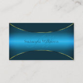 Stijlvol Blauwgroen met Gold Shimmer Border en Mon Visitekaartje (Voorkant)