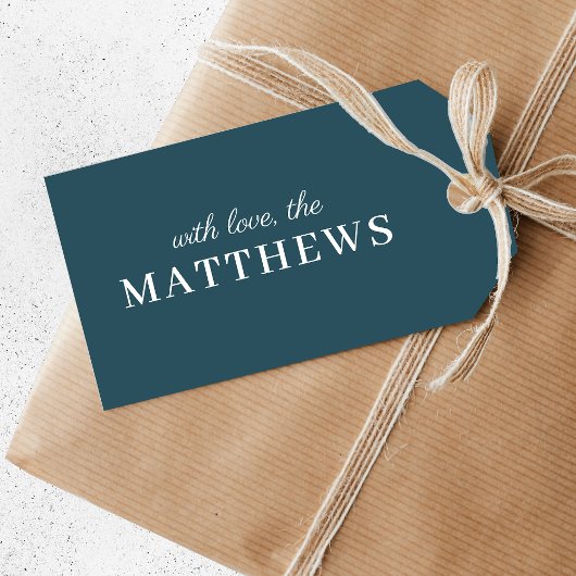 Stijlvol Blauwgroen | Modern Minimal Trendy Blue N Cadeaulabel