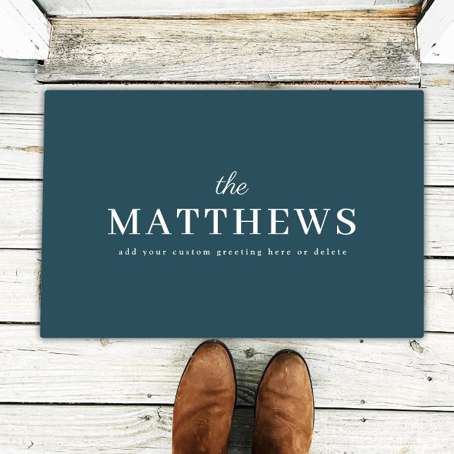 Stijlvol Blauwgroen | Modern Minimal Trendy Blue N Deurmat (Creator heeft geüpload)