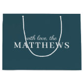 Stijlvol Blauwgroen | Modern Minimal Trendy Blue N Groot Cadeauzakje (Voorkant)