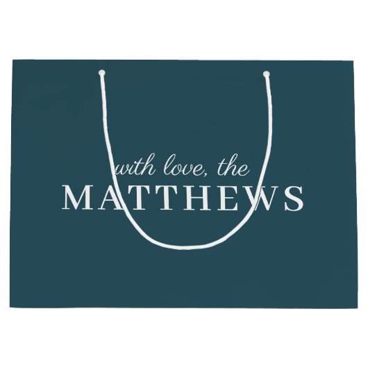 Stijlvol Blauwgroen | Modern Minimal Trendy Blue N Groot Cadeauzakje (Voorkant)