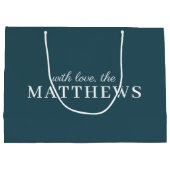 Stijlvol Blauwgroen | Modern Minimal Trendy Blue N Groot Cadeauzakje (Achterkant)