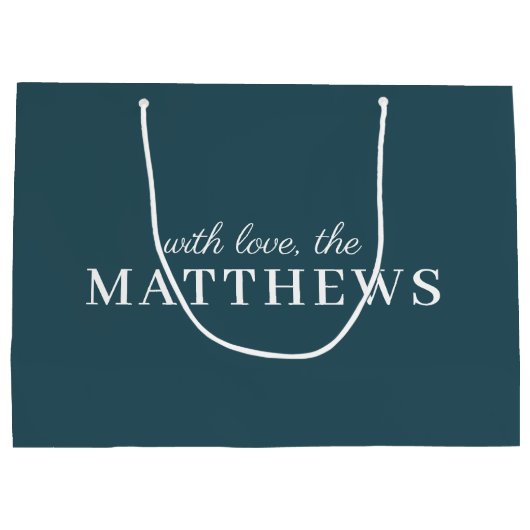 Stijlvol Blauwgroen | Modern Minimal Trendy Blue N Groot Cadeauzakje (Achterkant)