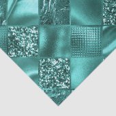 Stijlvol Blauwgroen Shimmer Glitter en Folie Diamo Tissuepapier (Detail)