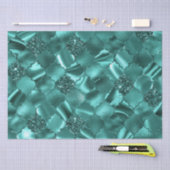 Stijlvol Blauwgroen Shimmer Glitter en Folie Quatr Tissuepapier (Craft)