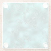 Stijlvol Blauwgroen Shimmer Glitter & Folie Marble Glazen Onderzetter (Achterkant)
