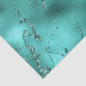 Stijlvol Blauwgroen Shimmer Glitter & Folie Marble Tissuepapier (Detail)