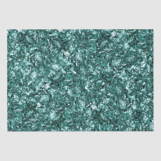 Stijlvol Blauwgroen Shimmer Glitter Glam Pattern Tissuepapier (Voorkant)