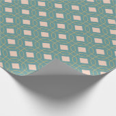 Stijlvol Blauwgroen zwart, middelbaar modern patro Cadeaupapier (Hoek)