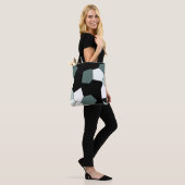 Stijlvol Blauwgroen zwart wit patroon Tote Bag (Op model)