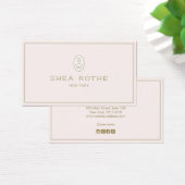 Stijlvol Bleek Roze Professioneel Matig Monogram Visitekaartje (Bureau)