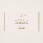 Stijlvol Bleek Roze Professioneel Matig Monogram Visitekaartje (Achterkant)