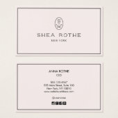 Stijlvol Bleek Roze Professioneel Matig Monogram Visitekaartje (Voorkant /achterkant)