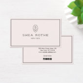 Stijlvol Bleek Roze Professioneel Matig Monogram Visitekaartje (Bureau)