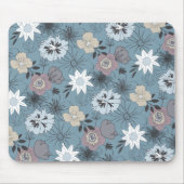 Stijlvol bleekpatroon in blauw en Roos Muismat (Voorkant)