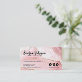 Stijlvol bleekroze goud glitter Agate Visitekaartje (Staand voorkant)