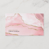 Stijlvol bleekroze goud glitter Agate Visitekaartje (Achterkant)