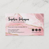 Stijlvol bleekroze goud glitter Agate Visitekaartje (Voorkant)