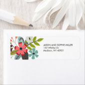 Stijlvol bloemboeket retouradres etiket (Insitu)