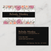 Stijlvol bloemboeket roze perzik bloeit visitekaartje (Voorkant / Achterkant)