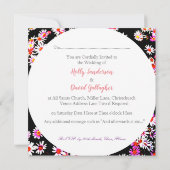 Stijlvol bloemendesign trouwdag kaart (Achterkant)