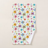 Stijlvol bloemmotief kleurrijk bad handdoek (Handdoek)