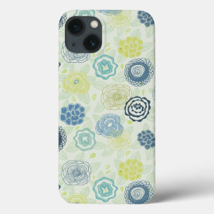 Stijlvol bloemmotief met schattige bloemen iPhone 13 hoesje