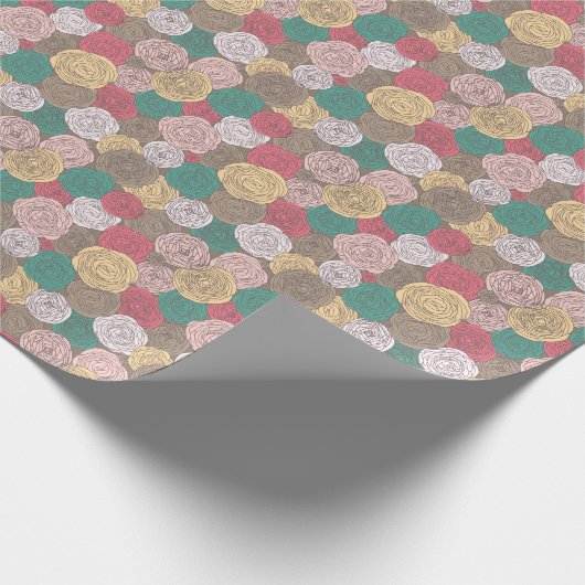 Stijlvol bloempatroon. Helder floraal Cadeaupapier (Hoek)