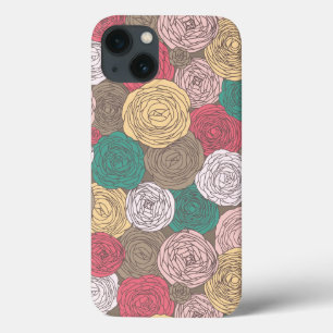 Stijlvol bloempatroon. Helder floraal iPhone 13 Hoesje