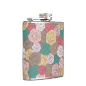 Stijlvol bloempatroon. Helder floraal Heupfles (Rechts)