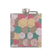 Stijlvol bloempatroon. Helder floraal Heupfles (Achterkant)