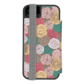 Stijlvol bloempatroon. Helder floraal Incipio iPhone Portemonnee Hoesje (Agenda Achterkant)
