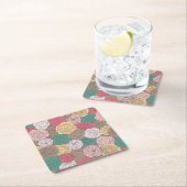 Stijlvol bloempatroon. Helder floraal Kartonnen Onderzetters (Insitu)