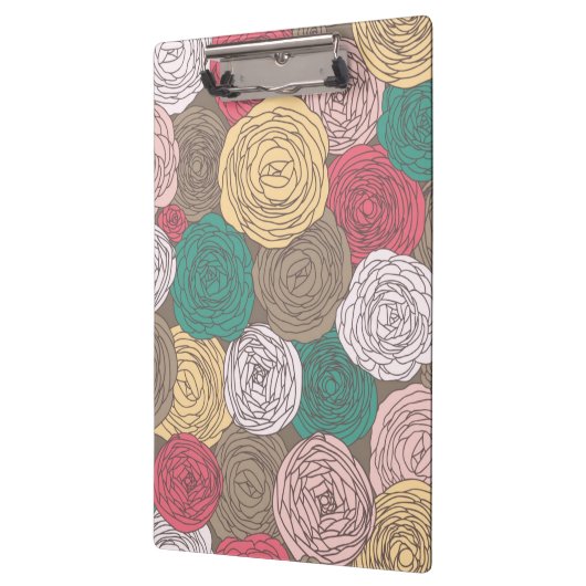 Stijlvol bloempatroon. Helder floraal Klembord (Links)