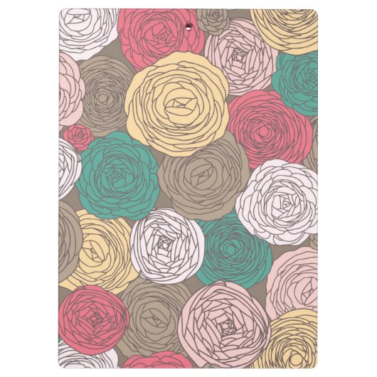 Stijlvol bloempatroon. Helder floraal Klembord (Achterkant)