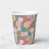Stijlvol bloempatroon. Helder floraal Papieren Bekers (Achterkant)