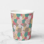 Stijlvol bloempatroon. Helder floraal Papieren Bekers (Rechts)