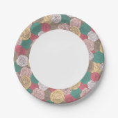 Stijlvol bloempatroon. Helder floraal Papieren Bordje (Voorkant)