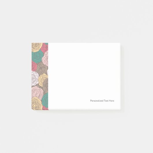 Stijlvol bloempatroon. Helder floraal Post-it® Notes (Voorkant)